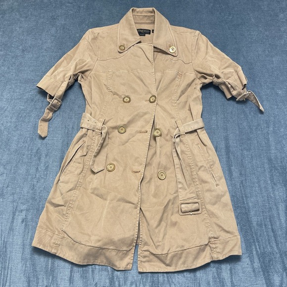 Guess Jackets & Blazers - Y2K GUESS Jeans Trench Coat Women Large Khaki Cotton Outdoor Double Breasted